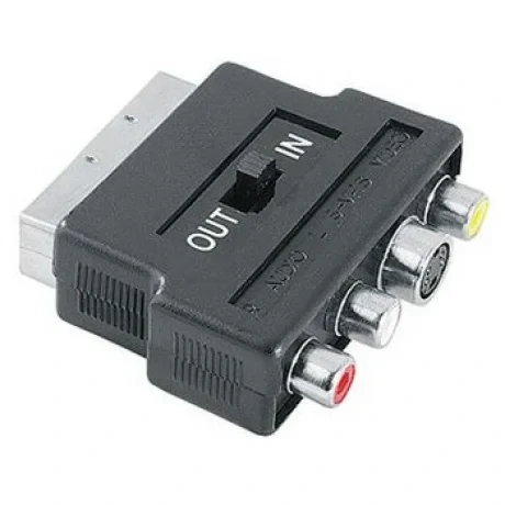 Video Adapter 4-pin S-VHS Socket/3 RCA (phono) Jacks - Scart Plug