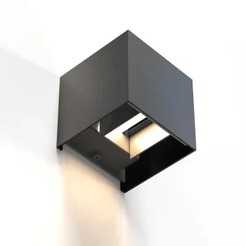 WiFi Wall Light, Square, 10 cm, IP 44 for Indoors and Outdoors, black