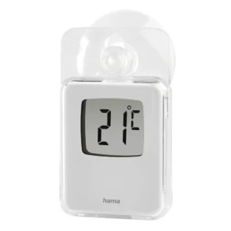 Window Thermometer for Indoors and Outdoors, Digital, 7.5 x 4.6 cm, white