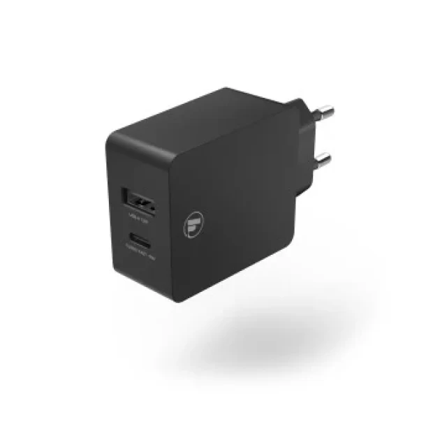 Charger, USB-C, Power Delivery (PD) / Qualcomm + USB-A, 30 W, black
