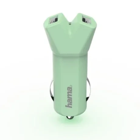 &quot;Design Line&quot; Car Charger, 2x USB, 3.4 A, green