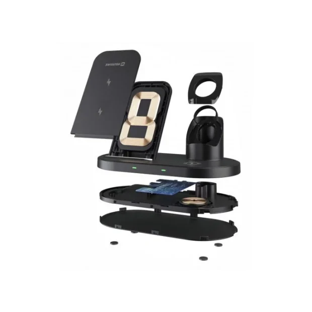 Incarcator Wireless 3in1 Swissten Negru