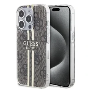Husa Guess IML 4G Gold Stripe pentru iPhone 15 Pro Max