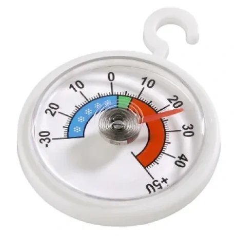 Analogue Thermometer for Refrigerator, Freezer and Chest Freezer, Round