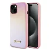 Husa Guess PU Leather Iridescent Metal Script pentru iPhone 15