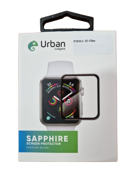 Folie sticla ceas Urban Gadgets Sapphire 3D Full Glue pentru Apple Watch 40mm, Negru thumb