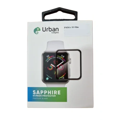 Folie sticla ceas Urban Gadgets Sapphire 3D Full Glue pentru Apple Watch 45mm, Negru