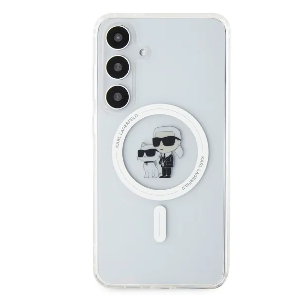 Husa Cover Karl Lagerfeld IML Karl and Choupette Magsafe pentru Samsung Galaxy S24 Plus, Transparent