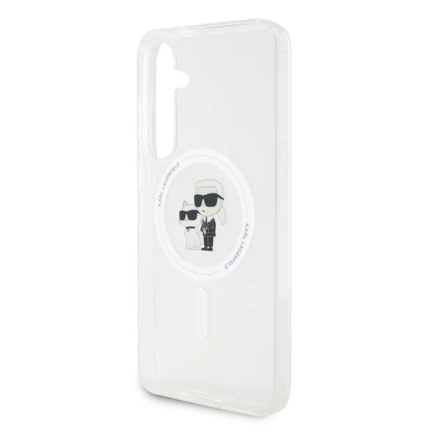 Husa Cover Karl Lagerfeld IML Karl and Choupette Magsafe pentru Samsung Galaxy S24 Plus, Transparent