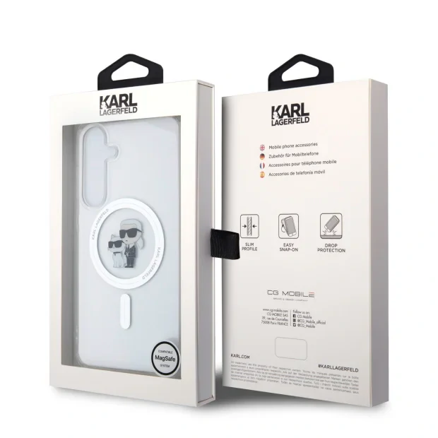 Husa Cover Karl Lagerfeld IML Karl and Choupette Magsafe pentru Samsung Galaxy S24 Plus, Transparent