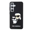 Husa Cover Karl Lagerfeld Silicone 3D Rubber Karl&amp;Choupette pentru Samsung Galaxy S24 Negru