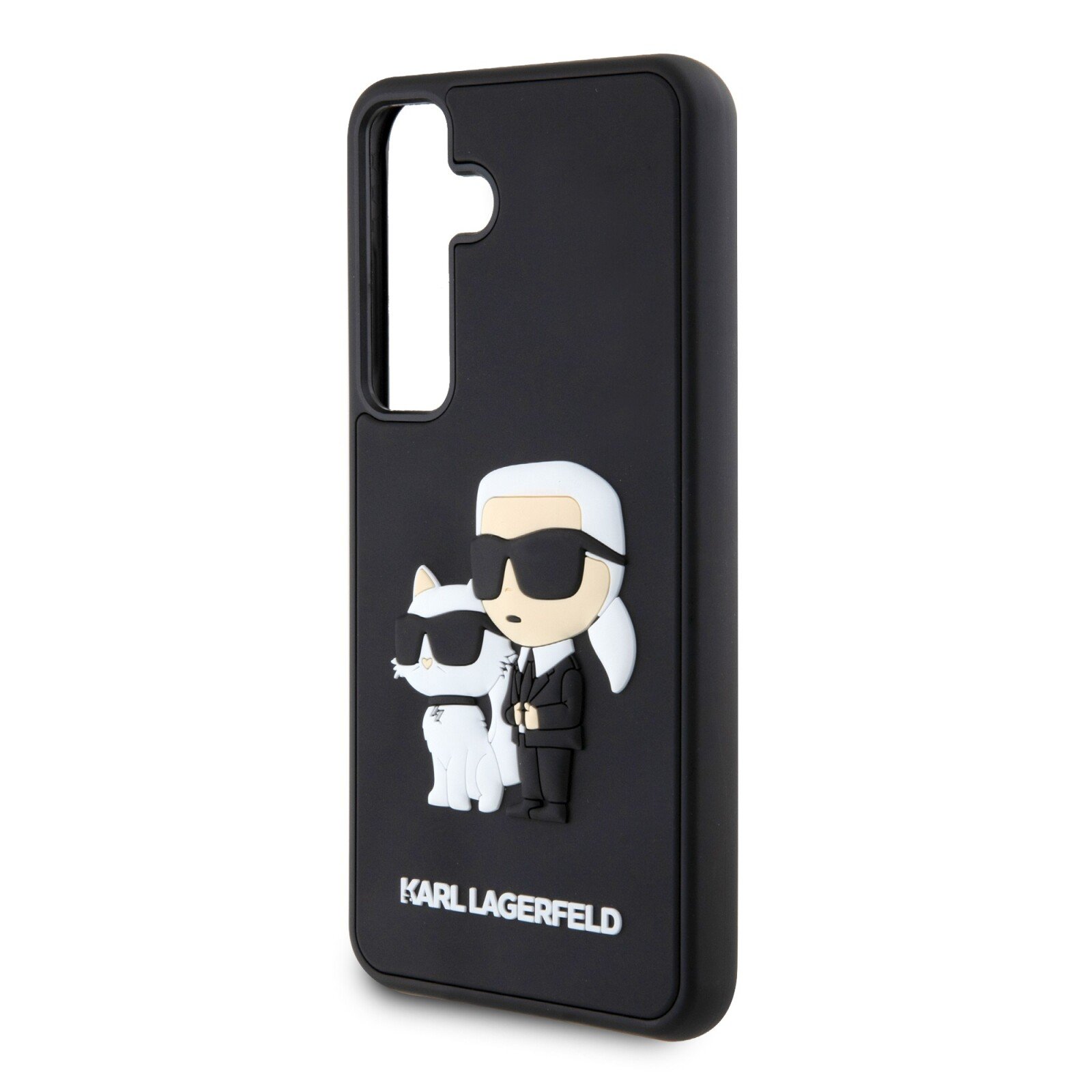 Husa Cover Karl Lagerfeld Silicone 3D Rubber Karl&Choupette pentru Samsung Galaxy S24 Negru thumb