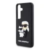 Husa Cover Karl Lagerfeld Silicone 3D Rubber Karl&amp;Choupette pentru Samsung Galaxy S24 Negru