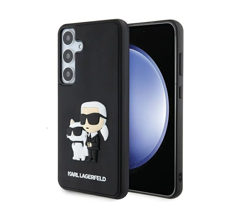 Husa cover Karl Lagerfeld silicone 3D Rubber Karl&Choupette pentru Samsung Galaxy S24 Plus Negru thumb