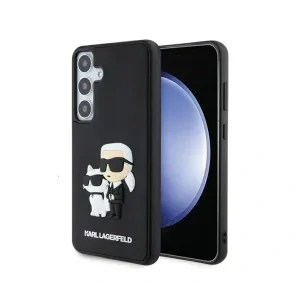 Husa cover Karl Lagerfeld silicone 3D Rubber Karl&amp;Choupette pentru Samsung Galaxy S24 Plus Negru