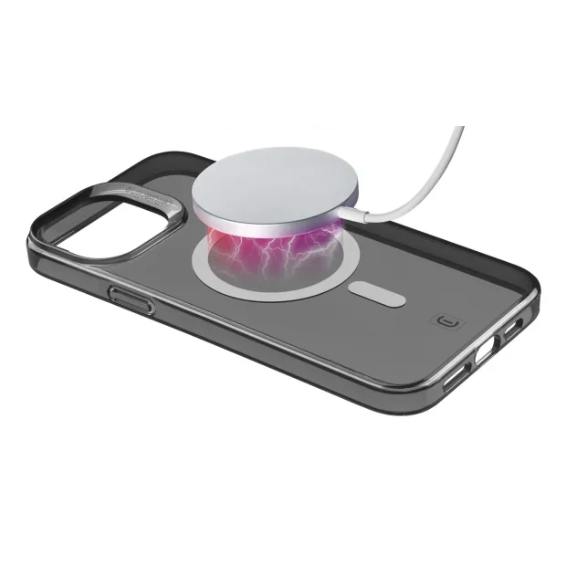 Husa Cover Cellularline Gloss MagSafe pentru iPhone 15 Pro Max , Negru