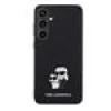 Husa Karl Lagerfeld PU Saffiano Metal Karl and Choupette pentru Samsung Galaxy S24 Plus Negru