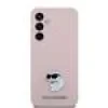 Husa Spate Karl Lagerfeld Liquid Silicone Metal Choupette pentru Samsung Galaxy S23 FE KLHCS23FESMHCNPP Roz