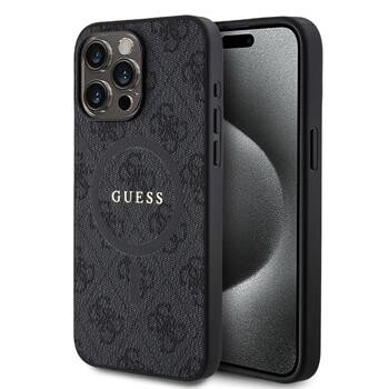 Husa Guess PU Leather 4G Colored Ring MagSafe pentru iPhone 15 Pro Negru thumb