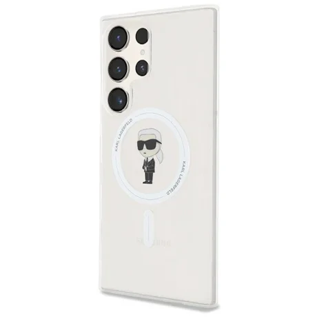 Husa Cover Karl Lagerfeld IML Karl and Choupette Magsafe pentru Samsung Galaxy S23 Ultra, Transparent
