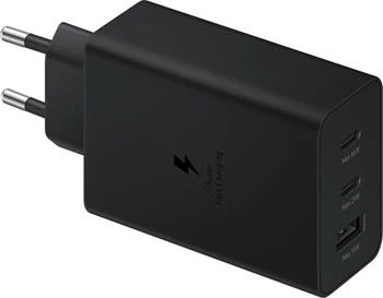 Incarcator Retea compatibil cu Samsung Trio USB-C/2xUSB-A EP-T6530NBEGEU 65W Negru thumb
