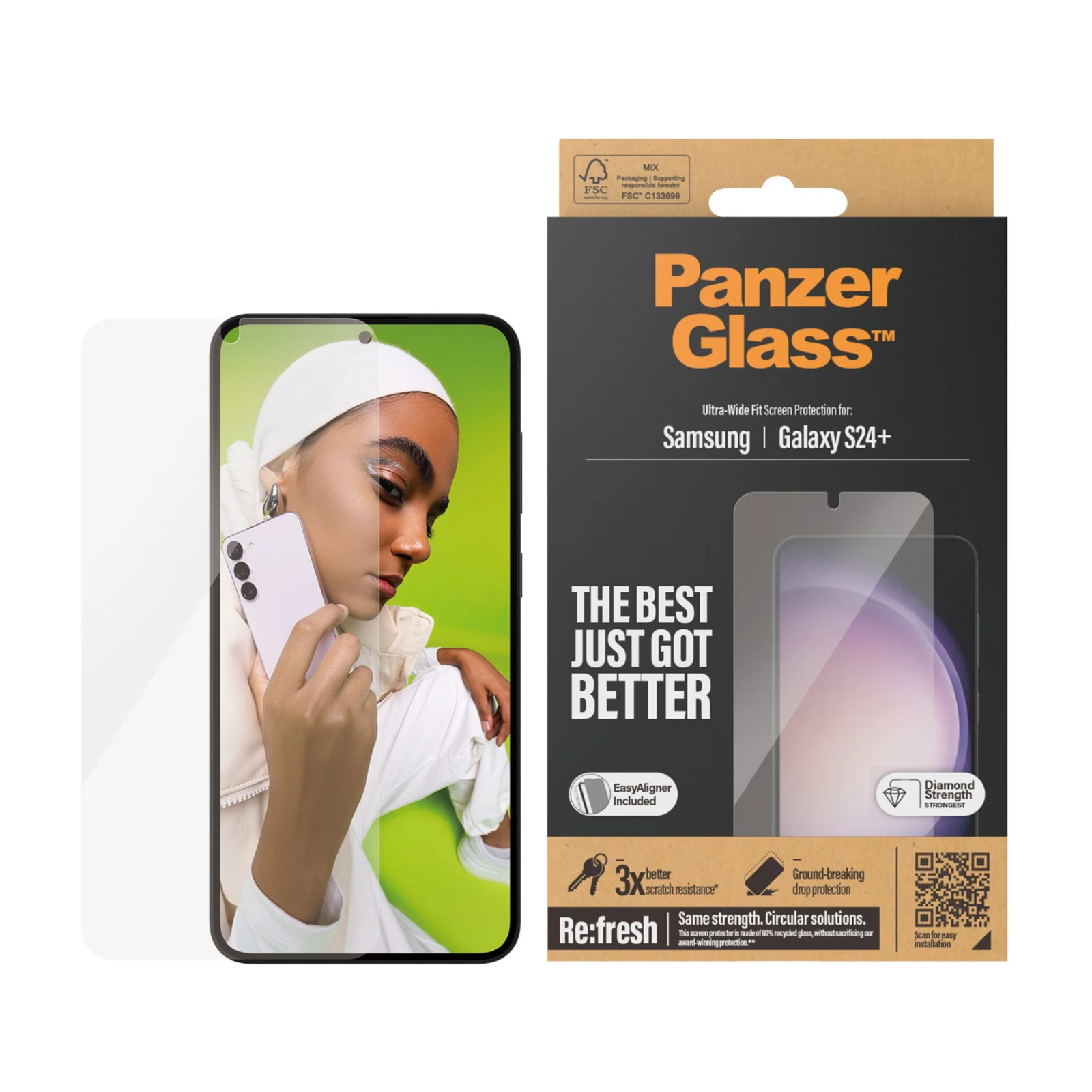 Folie Sticla PanzerGlass UWF pentru Samsung Galaxy S24 Plus cu aplicator thumb