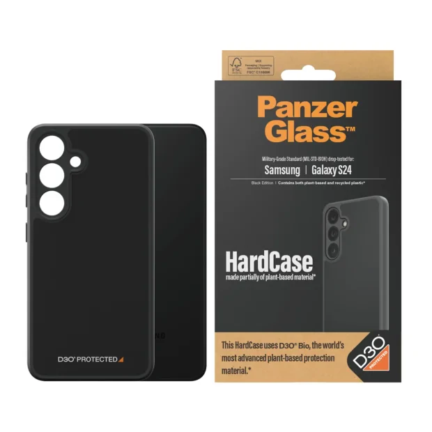Husa Spate Hard PanzerGlass D3O pentru Samsung Galaxy S24 Negru