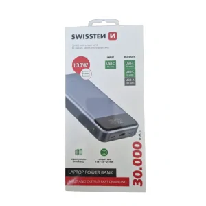 Baterie Externa Swissten 30000mAh, 133W  1xUSB, 2xUSB-C, Negru