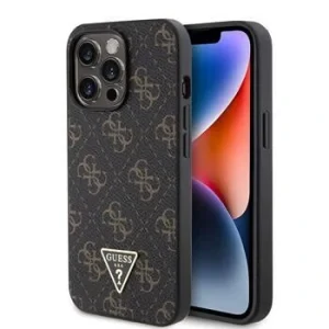 Husa Guess PU Leather 4G Triangle Metal pentru iPhone 13 Pro Black