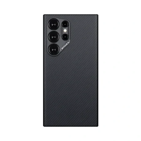 Husa Spate Pitaka Hard MagEZ 4 Aramid Twill pentru Samsung Galaxy S24 Ultra  Negru/Gri