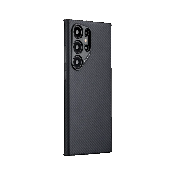 Husa Spate Pitaka Hard MagEZ 4 Aramid Twill pentru Samsung Galaxy S24 Ultra  Negru/Gri thumb