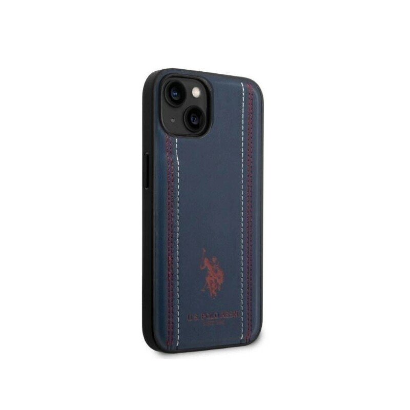 U.S. Polo PU Leather Stitched Lines pentru Phone 14 Plus Navy thumb