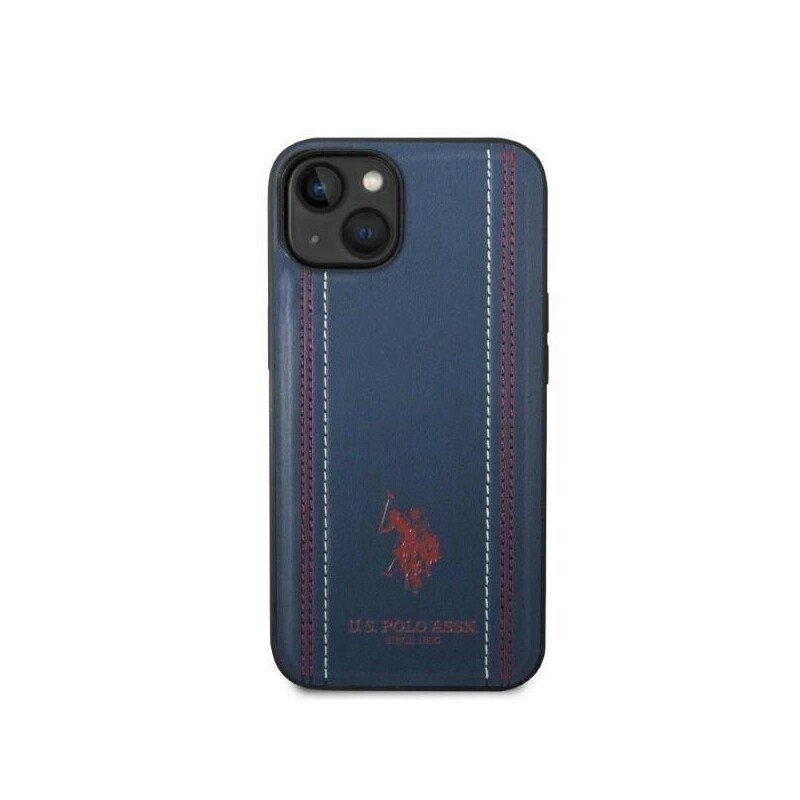 U.S. Polo PU Leather Stitched Lines pentru Phone 14 Plus Navy thumb