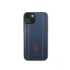 U.S. Polo PU Leather Stitched Lines pentru Phone 14 Plus Navy