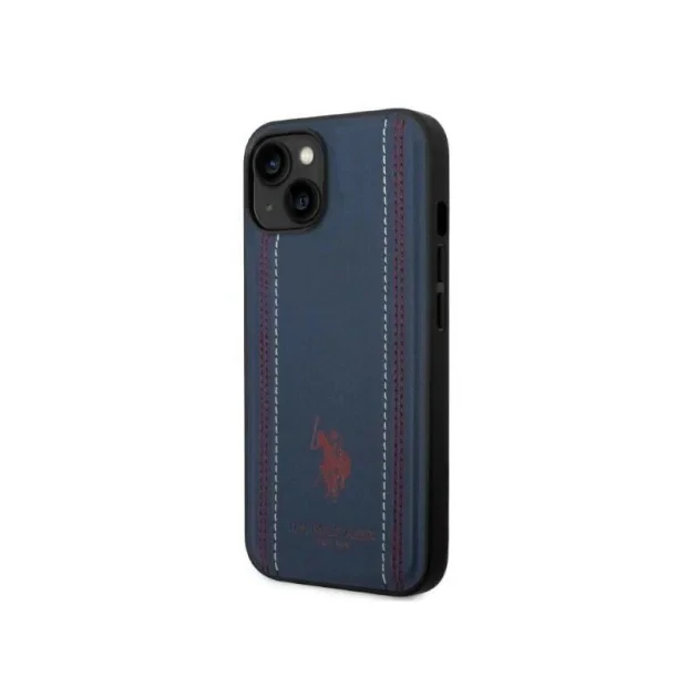 U.S. Polo PU Leather Stitched Lines pentru Phone 14 Plus Navy