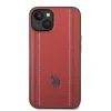 U.S. Polo PU Leather Stitched Lines pentru iPhone 14 Plus Red