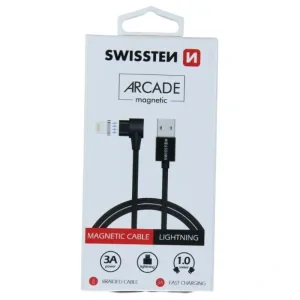 Cablu Date Magnetic Swissten Arcade Usb to Lightning 1.2m Negru