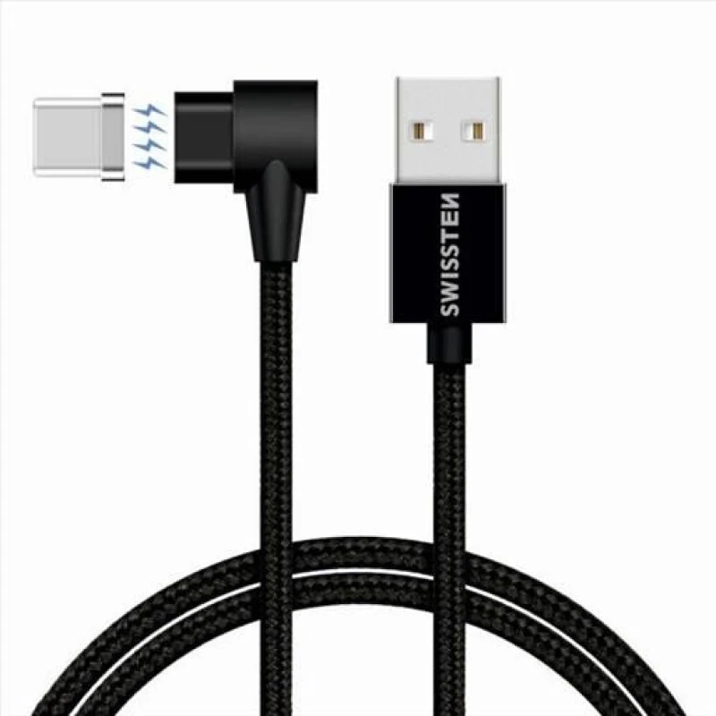 Cablu Date Magnetic Swissten Arcade Usb to Usb-C 1.2m Negru thumb