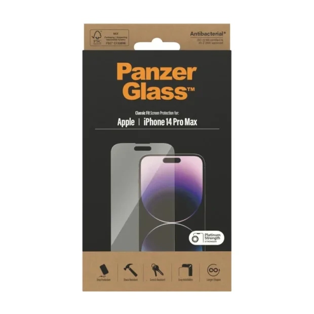 Folie sticla PanzerGlass Apple iPhone 14 Pro Max | Fit clasic