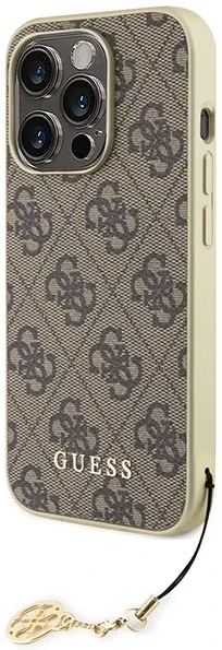 Husa din spate Guess 4G Charms pentru iPhone 15 Pro maro thumb