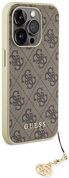 Husa din spate Guess 4G Charms pentru iPhone 15 Pro maro thumb