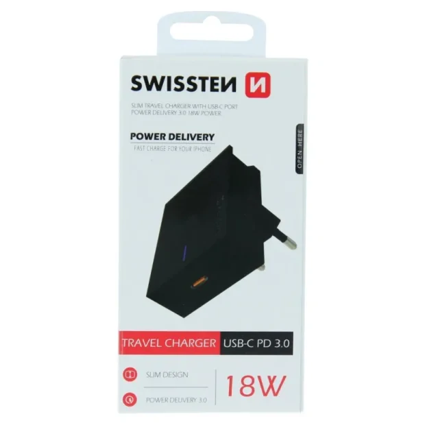 Incarcator Retea Swissten 18W 3.0 Negru