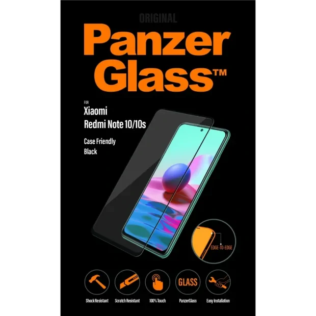 Folie sticla PanzerGlass Xiaomi Redmi Note 10 | 10S, Negru