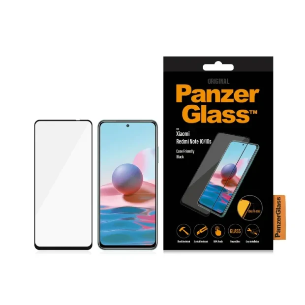 Folie sticla PanzerGlass Xiaomi Redmi Note 10 | 10S, Negru