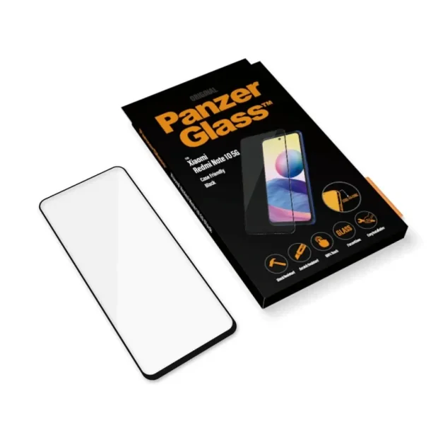 Folie Sticla PanzerGlass pentru Xiaomi Redmi Note 10 5G Rama Negru