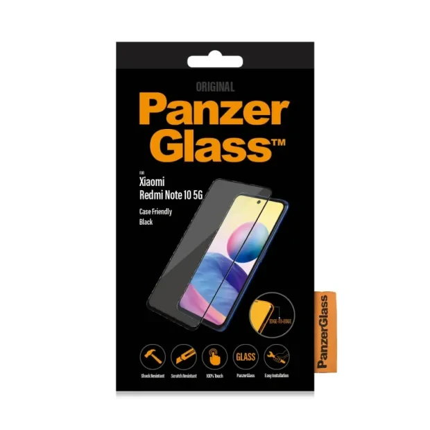 Folie Sticla PanzerGlass pentru Xiaomi Redmi Note 10 5G Rama Negru