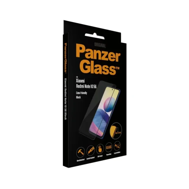 Folie Sticla PanzerGlass pentru Xiaomi Redmi Note 10 5G Rama Negru