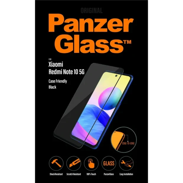 Folie Sticla PanzerGlass pentru Xiaomi Redmi Note 10 5G Rama Negru