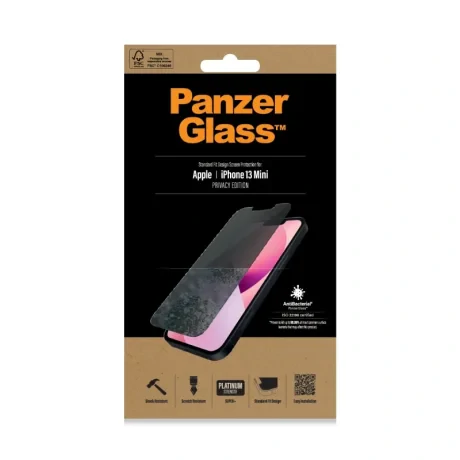 Folie Sticla Privacy PanzerGlass pentru iPhone 13 Mini Negru