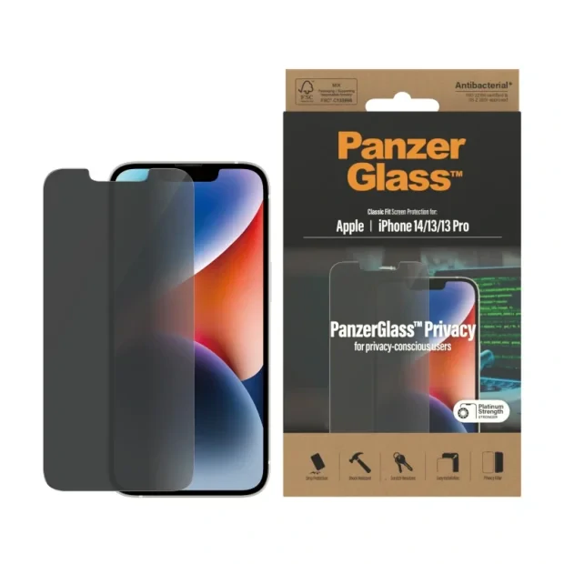 Folie Protector de ecran de privacy PanzerGlass Apple iPhone 14 | 13 | 13 Pro | Fit clasic